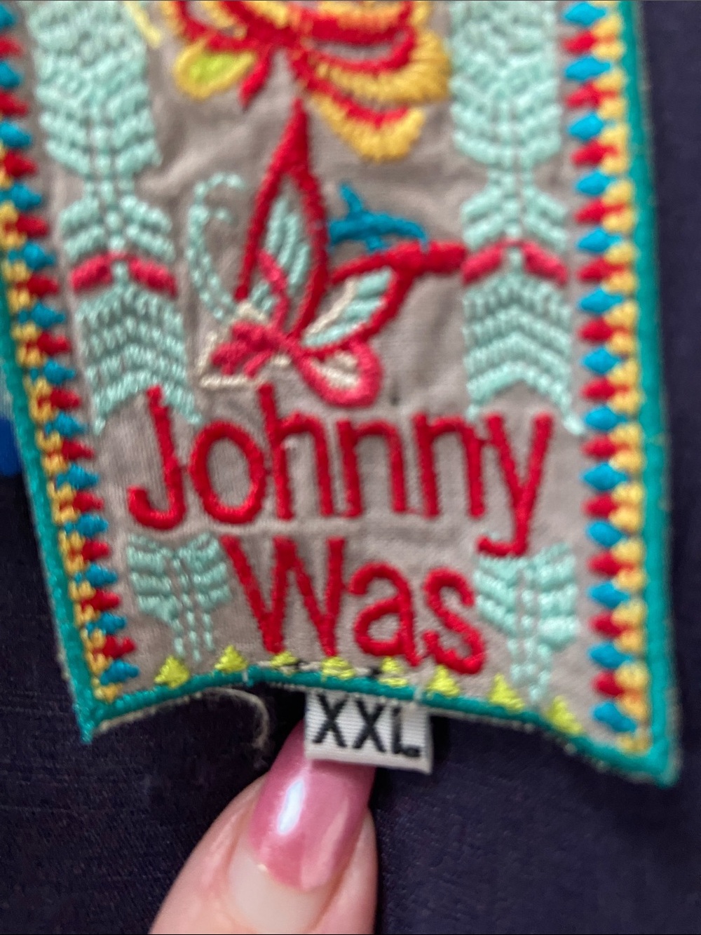 Johnny Was Floral & Crane Kimono Black - Navy with Multicolored/Silk - Picture 2 of 12